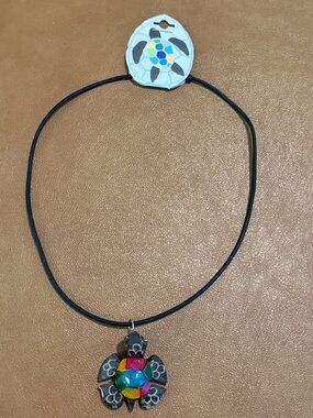 New Marble Multicolor Turtle Pendant Necklace - Women Jewelry